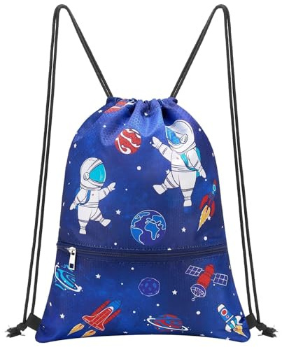 WAWSAM Mochila de Cordón Infantil - Espacio Bolsa de Cordón para Niños Impermeable Bolsa de Cuerdas Escolar de Playa de Viaje de Yoga de Natación Bolsa de Deporte Bolsa Cuerdas