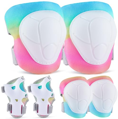 MHJY Protezioni Skateboard Bambino 3-8 Anni Ginocchiere per Pattini Bambini Sicurezza Set per Bicicletta Regolabile Gomitiere Protezione Pattinaggio Monopattino Ciclismo