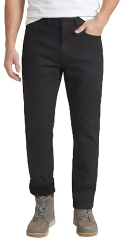 Weatherproof Vintage Men's Fleece Lined Pants - Insulated Work Pants for Winter - Black, 36x30