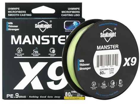 Seaknight X9 Flätade fiskelinor 9 strängar fläta karp fiskelina 150 m/300 m/500 m lång gjutning superstark multifilament saltvatten havsfiskelina 7,7-80 kg