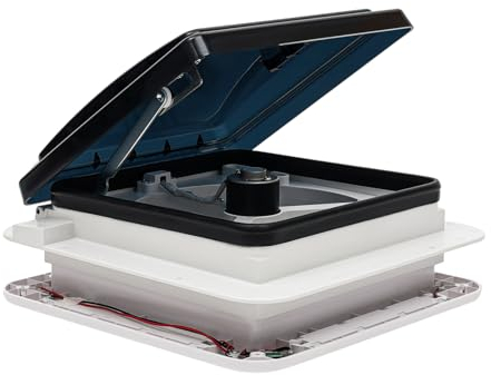 Wohnmobil Dachfenster Vent Lüfter Entlüftung Wasserdicht Dachhaube, Belüftung Schalldichte Dachluke mit LED, Abluftventilator Fenster für Wohnmobil 30W 12V, 28 * 28CM