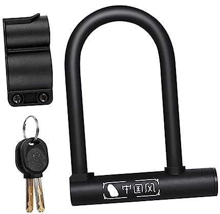 Gogogmee Bike u Lock Heavy Duty Anti-Theft u Lock for Mountain Bike Secure with Mounting Bracket Outdoor Cycling Security