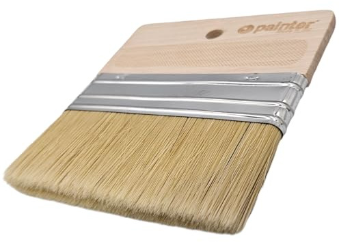 MiG-met - Flachpinsel - SPALTER PRO Malpinsel - Malerpinsel zum Streichen und Auftragen von Dekorputz - Breiter Pinsel mit Holzstiel - Universal für viele Farben, Lacke - Breite 120mm