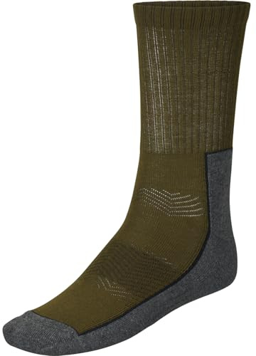 Seeland Field Sock - 3Pack Pine Green/Dark Grey Durable cotton/polyester blend for everyday use, Moisture control