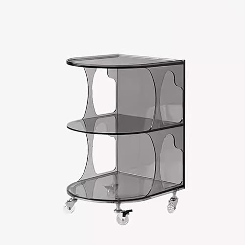 Petite Basse Tavolo con contenitore Tavolino a 3 livelli su ruote Comodino versatile per camera da letto, soggiorno, cucina, ufficio (colore: A)