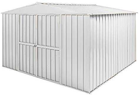 Notek Srl Box in Acciaio Zincato Casetta da Giardino in Lamiera 3.60 x 3.45 m x h2.12 m - 150 kg – 12,25 Metri Quadri (Bianco)