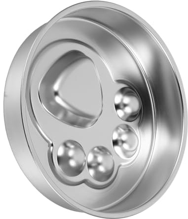 TOYANDONA Edelstahl Slow Feeder Futternapf mit Rutschfester Metall Leckplatte für Kleine Hunde und Katzen Anti Schling Napf zur Futterverlangsamung Stabiler Welpen und Katzenfutterhalter für
