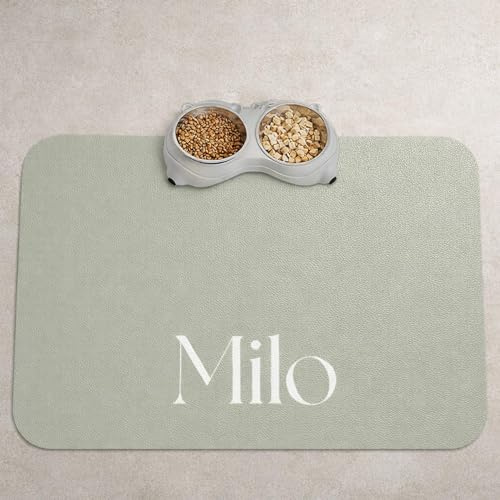 Personalised Dog Bowl Mat with Name, Personalised Dog Mats for Food with Customisable Colours, Custom Name Design Non-Slip Food Bowl Placemat for Pets - Customised Gift for Pet Lovers