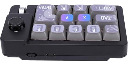 GOWENIC Clavier 12 Touches, Filaire, 8 Modes D'éclairage, Rétroéclairage RVB, Macro Remplaçable à Chaud, Clavier de Jeu Mécanique Programmable avec Touche Joystick pour Systèmes D