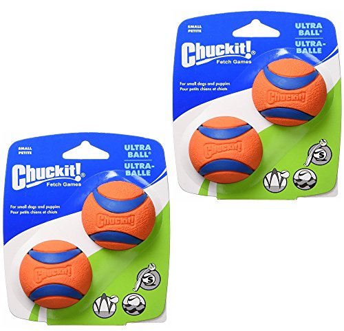 Chuckit! Dog Fetch Toy Ultra Ball Durable Rubber Fits Launcher SMALL 4 Balls