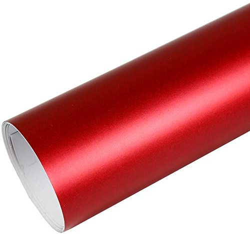 Rapid Teck® 9,86€/m² AutoFolie Serie 560MG Matt Chrom Rot 1m x 1,52m Premium Car Wrapping Folie mit Luftkanal