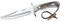 Joker Bowie CC96 Bowie Messer, Gürtelmesser mit Hirschhorngriff, jagdmesser mit 16 cm MOVA Stahlklinge, inkl. brauner Lederscheide, Werkzeug zum Angeln, Jagen, Camping und Wandern