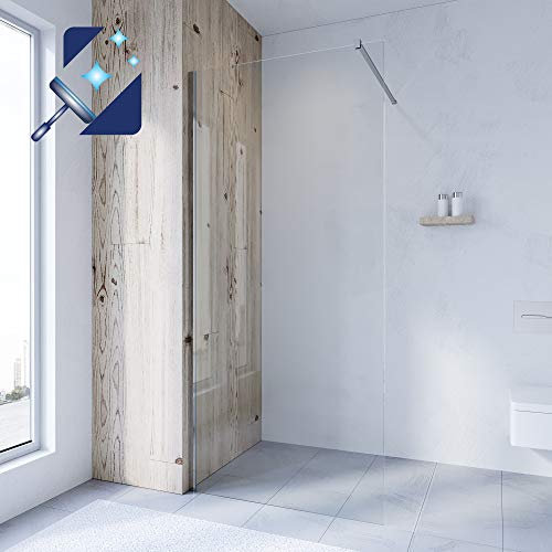 AQUABATOS® 110cm Walk In Dusche 8mm ESG Duschwand Glas Duschabtrennung Duschtrennwand Glastrennwand Glaswand mit Lotus Effekt NANO Beschichtung, Höhe 200cm