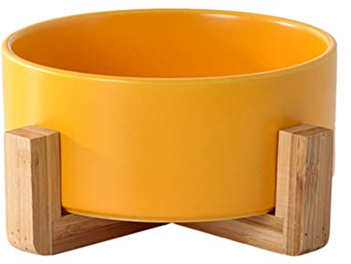 JMAHM - Juego de boles de cerámica para ensalada y fideos con soporte de madera de bambú naranja