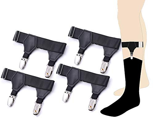 ANDERK 2 Paar Einstellbar Sockenhalter Herren Strumpfhalter Clips-Strumpfhalter Socken Strumpf Garter