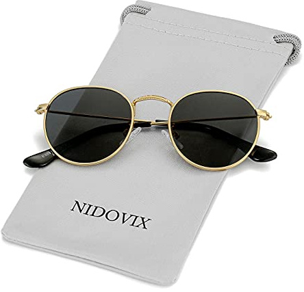 NIDOVIX Kids Polarized Sunglasses Classic Metal Frame for Baby Boys Girls Age 5-9 100% UV Protection (Gold/Grey)