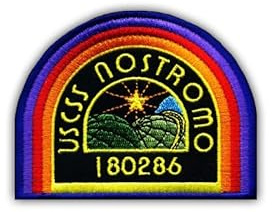 USCSS Nostromo – broderad lapp/märke/mblem – 9,5 x 7,5 cm (3,7 x 2,9 tum) – veIcro/krok och ögla – kvalitet från Patchion LTD (färgglad)
