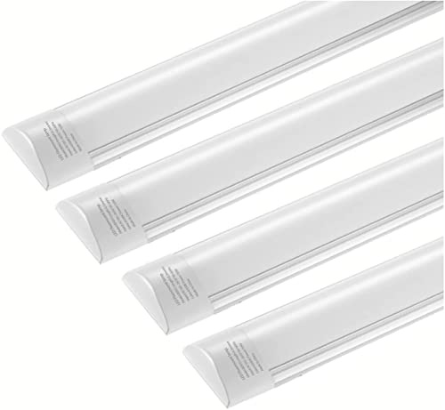 Bellanny 4Pcs LED Feuchtraumleuchte 90cm, 30W 3600LM LED Deckenleucht Röhre Licht, Kaltweiß 6500K Werkstattlampe - 2,5cm flach Lampe,130°Abstrahlwinkel Deckenlampe für Wohnzimmer Bad Küche Garage Büro
