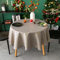 Tischdecke Runde Weihnachten,Rot Bronzing Baumwolle Leinen Stoff,Schneeflocken Muster Festival Party Esstischdecke,Weihnachten Tischdecke-Round 150cm