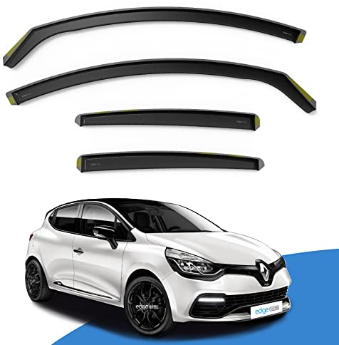 EdgeVisors Wind Deflectors for Renault Clio MK4 5 Door Hatchback (2012-2019) 4pc Set | In-Channel Rain Guards & Accessories