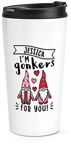 Tazza da viaggio personalizzabile con scritta I'm Gonkers for You