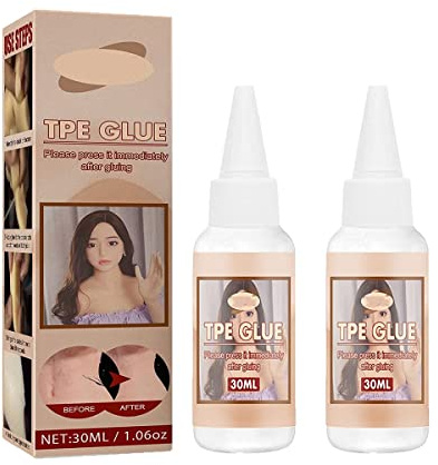 MoriAction 30ml Solid Doll Repair Agent-Transparent Waterproof Not Harden, Liquid Solvent Glue For Silicone Tpe Doll Tear Glue Repair Split, Liquid Silicone Adhesive Glue For Crafts (2Pcs)