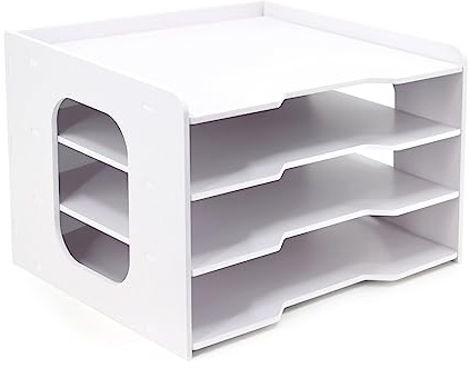 SONGWAY Scrapbook-Papier-Organizer, 30,5 x 30,5-4 Etagen, Akten-Organizer für Schreibtisch, Scrapbook-Papieraufbewahrung, Papierhalter, 30,5 x 30,5 cm, stapelbare Papierablagen,