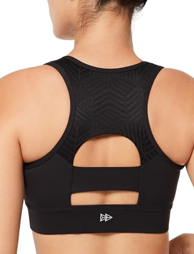 Yvette Sport BH Starker Halt mit Vorderverschluss | Große Größen,eingenähte Cups,Breite Träger,für Laufen Reiten Fitness