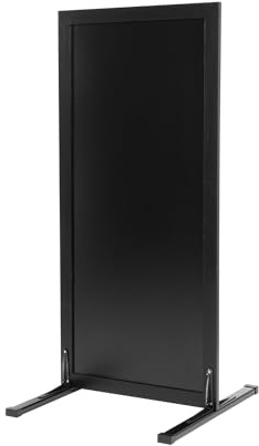 SECURIT - Lavagna Da Terra Stand Bifacciale In Legno Di Pino - Per Pennarelli A Gesso Liquido - Per Caffè, Ristoranti, Bar, Negozi 56x117 cm - Colore Nero