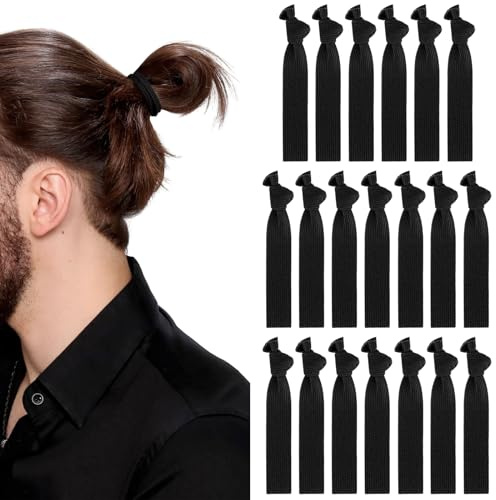 20 Stück Haargummi Elastische Haargummi Herren Haargummis Flache Zopfgummi Geknotete Keine Schäden Haarband Haargummi Schonend Für Haare Ohne Falten Geknoteter Zopfgummi Für Männer Sport Haar