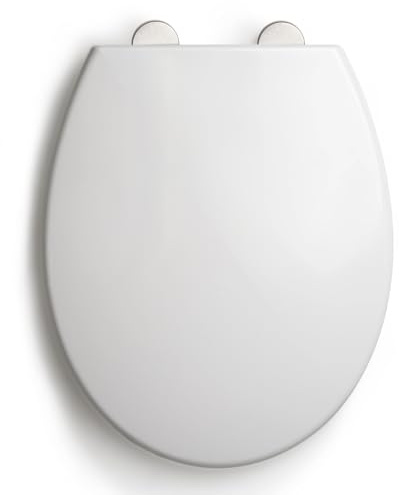 Go Bathrooms White Oval Toilet Seat Soft Close Quick Release Round Soft-Close Toilet Seat Quick Release Antibacterial Glaze Easy Clean Loo Seat White