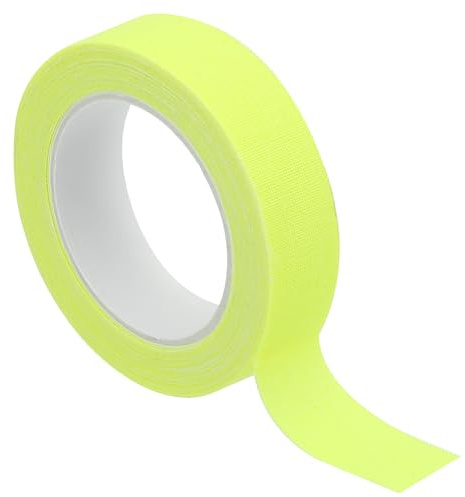 PATIKIL 0,6 Pulgadas x 16,5 Pies Neón Adhesiva Tela Cinta, 1 Rollo Fluorescente Adhesivo Cinta UV Negro Luz Brillo Cinta para UV Fiesta, Amarillo