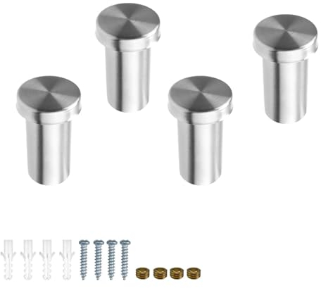 HJIAMA 4 Stück Handtuchhaken zum Bohren, 36 mm Kleiderhaken Edelstahl, Kleiderhaken Silber Garderobe mit Schraubbefestigung, Garderobenhaken Modern für Eingang Küche Badezimmer