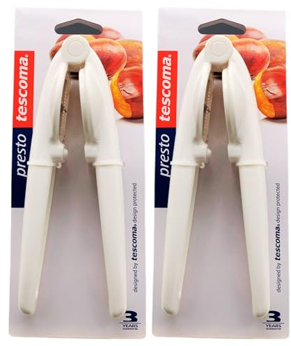 Pinza Taglia Castagne, Plastica, Bianco. Ideale Per Incidere La Buccia Delle Castagne In Modo Veloce e Sicuro. Con Lama Seghettata In Acciaio Inossidabile Di Alta Qualità (2 Pinze)