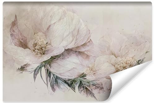 Muralo - 3D Tapete Vliestapete - Fototapete 3D Effekt - Tapete für Wohnzimmer Schlafzimmer Wandtapete - Fototapete - Blumen im Vintage-Stil Motiv - Br.520cm x Hö.318cm