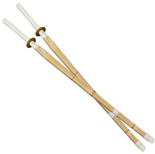 HJHUUA (80 cm,100 cm,120 cm) Spada da Samurai in bambù Naturale,Spade in Legno per Pratica Kendo,Katana in Legno Giapponese Fatta a Mano per Allenamento,Regali,Cosplay -1 pz/2 pz
