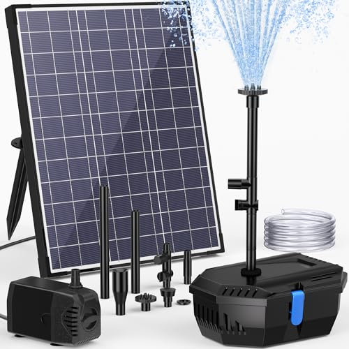 NFESOLAR Solar Pond Filter Fountain, 20W Solar Pond Pump with Pond Filter, 16.4FT Cord, 6.6FT Tubing for Outdoor Small Pond 120-300 Gallons, Fish Tank, Pool, Garden Waterscape N3222