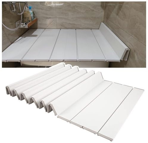 Mannequin de Couture Pliant Couverture De Baignoire Polypropylène Couverture D'isolation, 1cm D'épaisseur PVC Ponts Baignoire Idéal Pour Tablette, Livres Et Support Verre À Vin Blanc(140cmx75cmx1cm)
