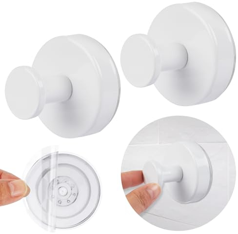 SSYR&P 2 Stück Saugnapf Haken,Ohne Bohren weiß Saughaken,Belastbar 5kg,Handtuchhalter Handtuchhaken Klebehaken Extra Stark Wandhaken,für Badezimmer Küche Glatte Fenster Wand Glas