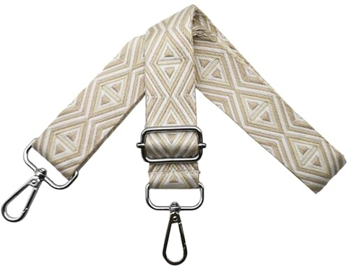 Verstellbarer Schultergurt für Taschen Taschengurte zum Wechseln, Umhängegurt für Taschen, Schulterriemen 3.8cm Breite mit Silber Karabiner Taschenband für Damen Handtaschen, Bunt, M