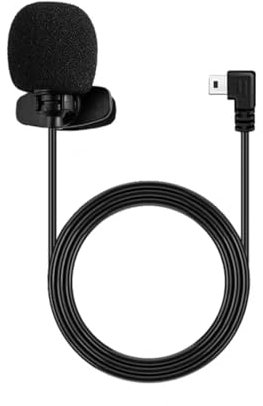 XTU Microphone Externe Type-C pour Caméra Sport S6/Max 2, 1 Mètre, avec Clip de Collier