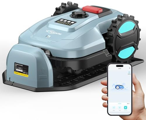 YARDCARE E400 Mähroboter mit App Steuerung,Max. bis zu 400m²,Automatisches Aufladen,RegenSensor,Weniger als 60 dB,Rasenmäher Roboter mit 18cm Schnittbreite,20-60mm Schnitthöhe Rasenroboter