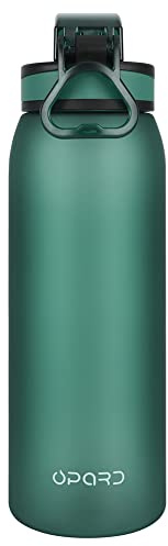Opard Trinkflasche Sport 900ml -Wasserflasche aus Tritan BPA-Frei, Auslaufsicher Sportflasche für Kinder, Sport, Fitness, Fahrrad, Fußball, Outdoor (Waldgrün)