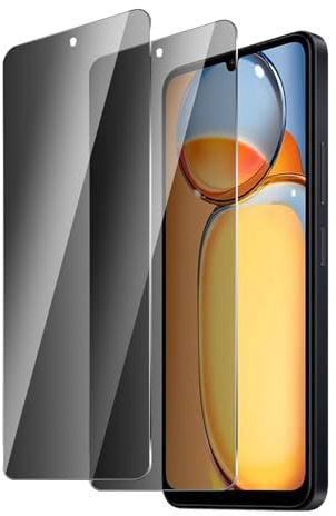 BIESHKJ 2 Piezas Protector Pantalla Antiespia para Xiaomi Redmi 13C 5G/4G, Privacidad de Vidrio Templado dureza 9H, Sin Burbujas