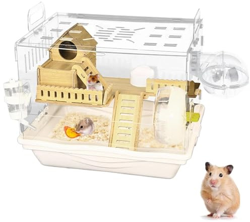 Generico Grande gabbia per criceti | Gabbia di osservazione trasparente per animali domestici, alloggio per gerbilli, traspirante, accessorio per la casa per gli amanti e le famiglie