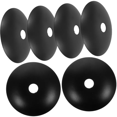 VILLCASE Copertura Lampadario Soffitto Base Rosoni per Lampade a Sospensione in Metallo Nero 6 Pezzi Resistente alla Ruggine e Facile da Installare per Soggiorno e Illuminazione