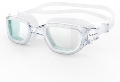 BEEWAY Kids Swimming Goggles 6-14 | Wide View | Anti-fog | Anti-leak | Quick Adjust Strap | UV Protection | Super Comfort for Boys and Girls