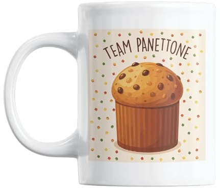 Gesar Tazza Natalizia in Ceramica Team Panettone – Mug Natale con Design Festivo | Tazza Natale Perfetta per Colazione | Idea Regalo per Natale Originale | Tazze Natalizie Particolari ed Economiche
