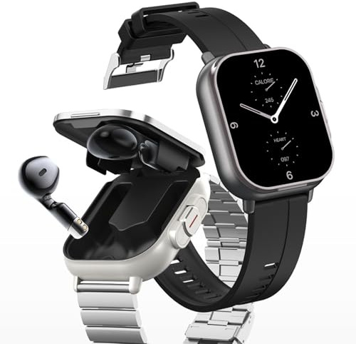 CHICIRIS Montre Intelligente avec écouteurs, écran 2,01 Pouces, Bracelet en Silicone, Montre Intelligente, Casque sans Fil, Moniteur d'activité Physique, Noir