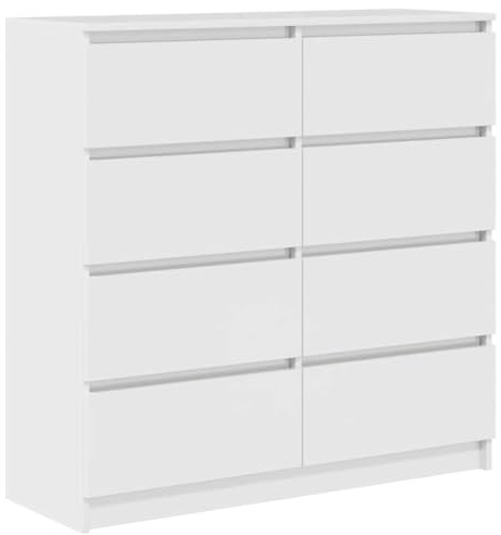 Mhdvray Sideboard Weiß 100x35x99 cm Holzwerkstoff Hochschrank mit Modernem Design Robuster Stauraum für Flur Wohnzimmer Küche und Büro
